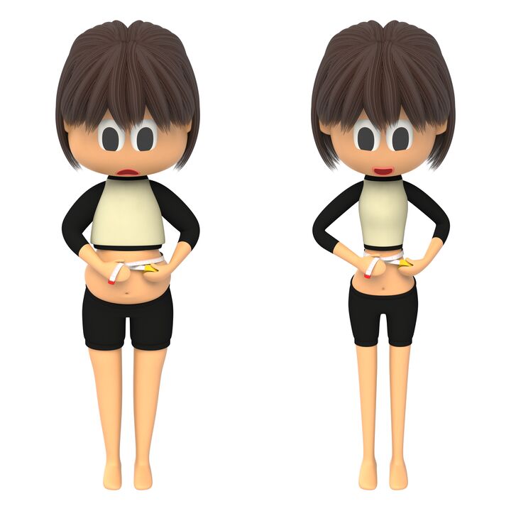 Midjemått före och efter effektiv viktminskning