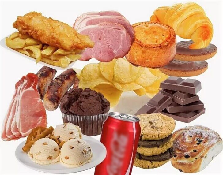 Skadliga livsmedel förbjudna under viktminskningsprocessen
